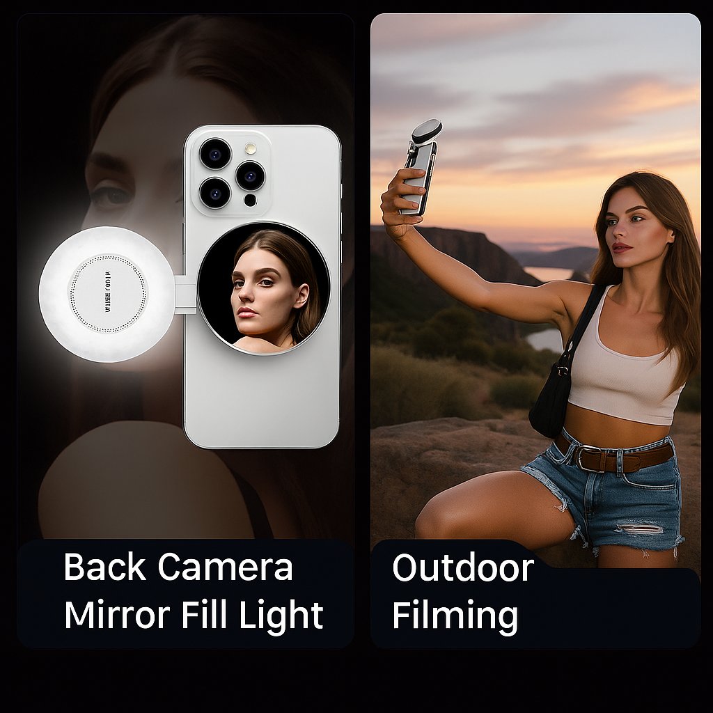 MagSafe Magnetic Selfie Light – Clip-On LED Phone Light with Adjustable Brightness & 360° Rotation