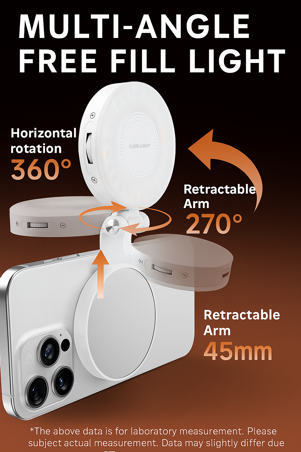 MagSafe Magnetic Selfie Light – Clip-On LED Phone Light with Adjustable Brightness & 360° Rotation